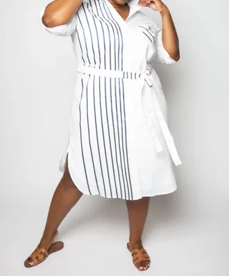 Finley Long Alex Shirtdress Ribbon In White