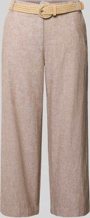 Christian Berg Culotte aus Leinen-Mix mit G&uuml;rtel in Sand Melange, Gr&ouml;&szlig;e 34