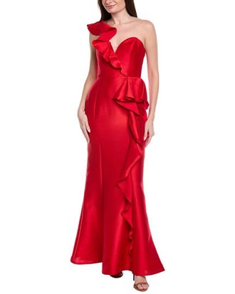 Marchesa Silk-Blend Gown