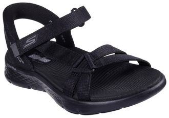 Skechers Sandale SKECHERS GO WALK FLEX SANDAL-ILLUMINATE, Damen, Gr. 35, schwarz, Textil, unifarben, Schuhe Sandale, Sandalette, Trekking Sandale mit Gogo Mat 