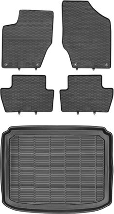 OEM Juego De Alfombrillas De Goma Para Peugeot 308 I Hatchback (2007-2013) + Alfombrilla Para Maletero