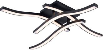 Näve Naeve ONDA Lámpara de techo LED semiempotrada integrada de 45 x 45 cm, color negro, 3000 K