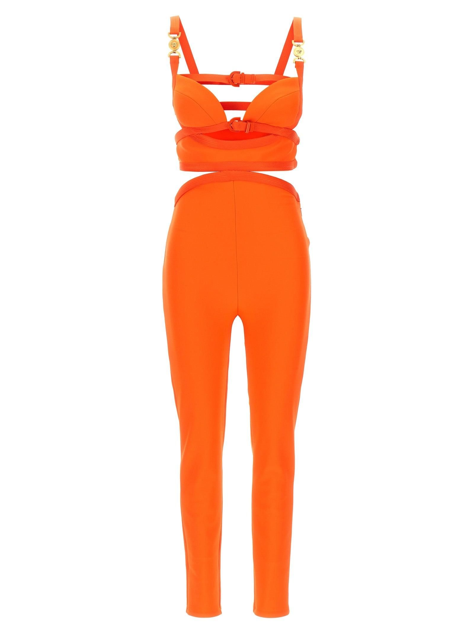 オールインワン・サロペット VERSACE Women Jumpsuits 10119181A086951R900 Orange Versace Medusa '95 cut-out Jumpsuit | Orange | FARFETCH