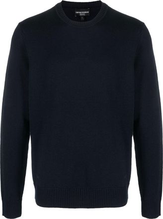 Emporio Armani crew-neck wool jumper - men - Virgin Wool - M - Blue