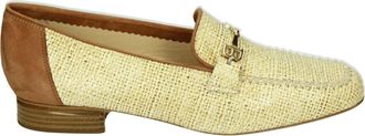 Brunate Gele Instappers van Leer en Su&egrave;de - Dames - Loafers - Geel - 39 EU - Leer - Schoenen