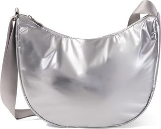 Baggallini Swift Crescent Crossbody in Silver Metallic at Nordstrom