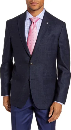 Ted Baker Mens Ted Baker London Kyle Trim Fit Solid Wool Sport Coat, Size 46 L - Blue