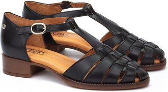 Pikolinos Valencia leren platte slingback sandalen