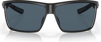 Costa Rinconcito 60mm Square Polarized Sunglasses in 11 Matte Black /Gray 580P at Nordstrom