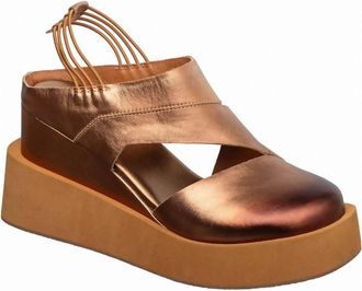 Antelope Womens Uma Metallic Leather Mule In Bronze Metal