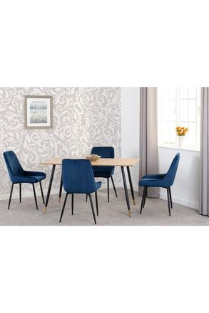 Seconique Hamilton Medium Dining Set with Avery Chairs in Blue