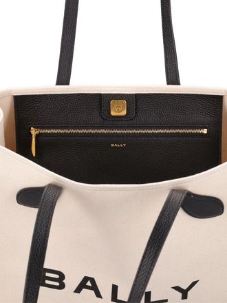 Bally Womens Tote Beige Leather