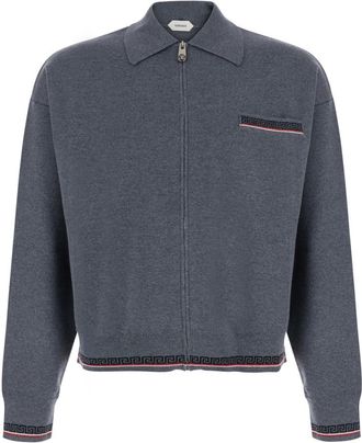 Versace Grey Shirt Collar Sweater