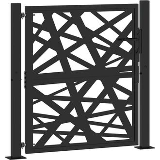 vidaXL Puerta De Jard&iacute;n De Acero Negra Dise&ntilde;o Luminoso 105x106 Cm Vidaxl