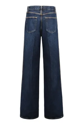 Frame Denim Womens Jeans Wide-Leg Blue Cotton