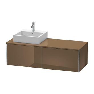 Duravit Mueble De Pared Duravit Xsquare 140.0 X 54.8 Cm, 2 Cajones Xs4903l, Color (frente/cuerpo): Marr&oacute;n Oliva Laca Alto Brillo - Xs4903l6161