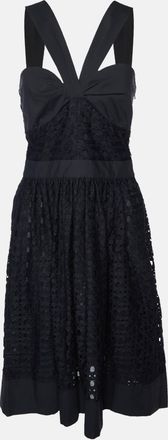 Moschino Boutique Moschino Black Lace Gathered Neck Dress