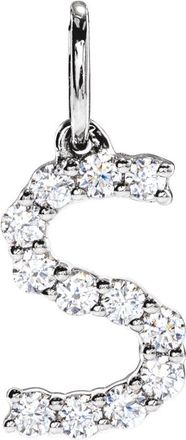 Diamond2Deal 14k Gold 1/5ct Lab-Grown Diamond Initial S Pendant