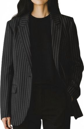 Nili Lotan Anabel Tailored Jacket In Black Pinstripe