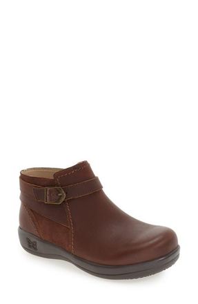 Alegria By Pg Lite Alegria Dylan Water Resistant Bootie in Hickory Brown Leather at Nordstrom, Size 6-6.5Us