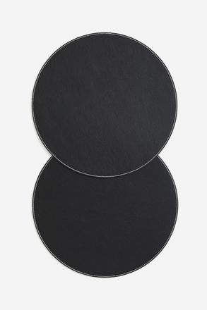 H&M 2er-Pack Runde Tischsets - Schwarz