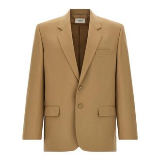 Saint Laurent Yves Wool Blazer - male - Saint Laurent - Blazers - Beige - 2XL - Jackets