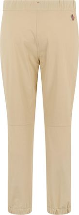 Moncler Womens Straight Trousers With Contrasting Belt Beige Polyamide