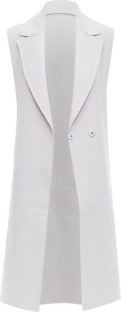 Jil Sander light grey wool blend double breasted vest coat FR34 XS