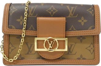 Louis Vuitton Marron Coated Canvas Chain/Shoulder Wallet (Pre-Owned)