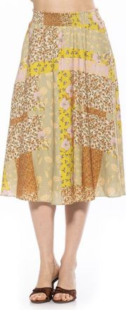 Alexia Admor Kliene Floral Smocked A-Line Skirt in Beige Wildflowers at Nordstrom Rack, Size X-Small