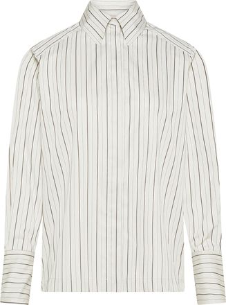 Cruna Vertical Stripe Wide Cuffs Button-Up Shirt