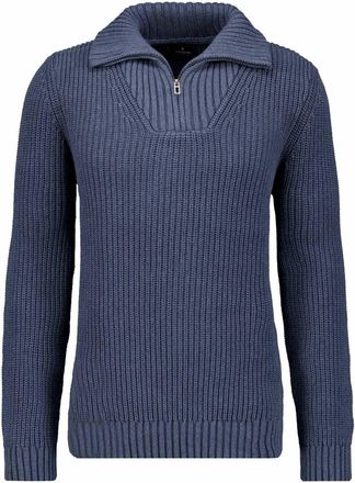 Ragman Rundhalspullover RAGMAN, Herren, Gr. 52, blau (marineblau), 100% Baumwolle, ohne Ausschnitt, Pullover Rundhalspullover