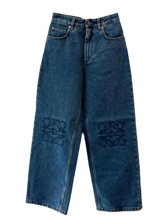 Loewe logo-embroidered cotton jeans - women - Cotton - 36 - Blue