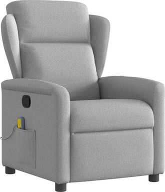 vidaXL Vidaxl - Sillón de masaje reclinable de tela gris nube