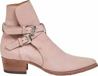 Amiri Mens Croc Embossed Jodhpur Boots In Salmon