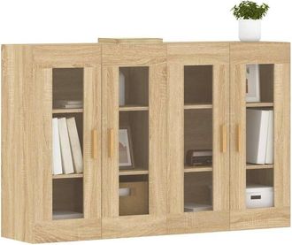 Berkfield Home Wall Mounted Cabinets 2 pcs Sonoma Oak Engineered Wood in Light Brown
