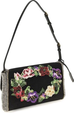 Valentino Garavani Womens Shoulder Bag Devain Multicolour-Black Silk Satin Multicolour/black