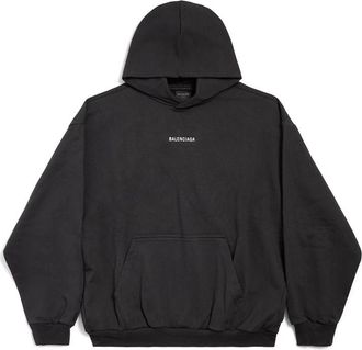 Balenciaga Unisex New Back Hoodie in Black - Size X-Small