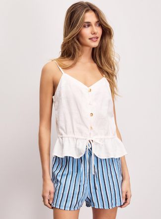 Ichi Womens Pure cotton gauze elastic waist short