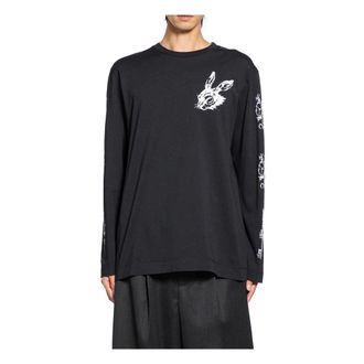 Simone Rocha Long Sleeve Tops, male, Black, Size: XL Tortoise & Hare Long Sleeve T-Shirt