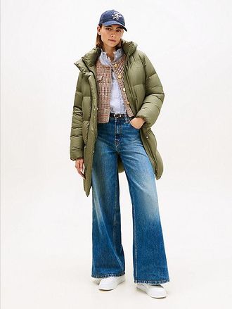 Tommy Hilfiger Abrigo con capucha y relleno de plum&oacute;n