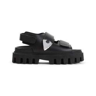 Alexander McQueen Black Leather Sandals