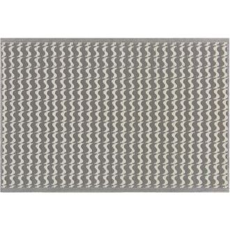 Beliani Beliani - Alfombra De Exterior Sint&eacute;tica Gris Rectangular 120 X 180 Cm Patr&oacute;n Geom&eacute;trico Tumkur