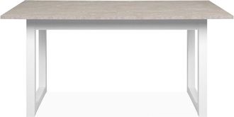 Calicosy Mesa de comedor extensible con decoración de travertino - L160/200 cm