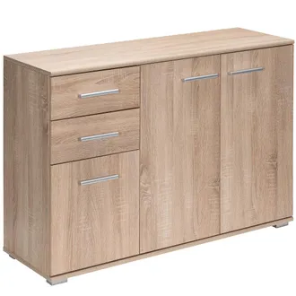 Deuba Com&ograve; Credenza Con Cassetti Credenza Multiuso Armadio Armadio Da Corridoio Quercia - Deuba
