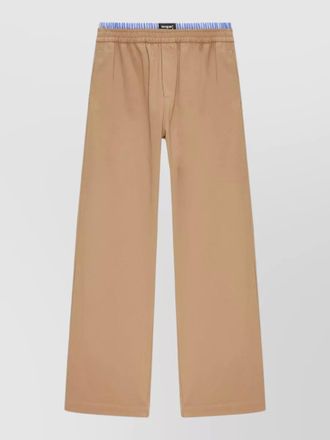 Msgm cotton gabardine trousers double elastic waistband
