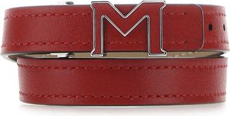 Montblanc leather bracelet - men - Metal/Leather - One Size - Red