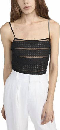 Frame Denim The Lattice Crochet Camisoles In Black