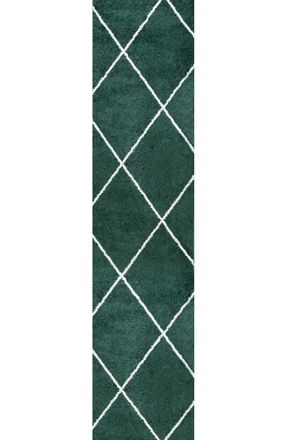 Jonathan Y Designs Cole Minimalist Diamond Trellis Area Rug in Green/white at Nordstrom, Size 5Ft 0In X 5Ft 0In