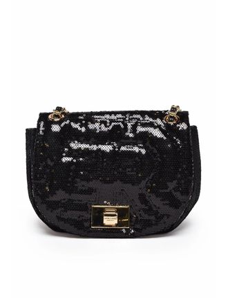 Ermanno Scervino Rachele Shoulder Bag with Black Sequins and Interlocking Closure
